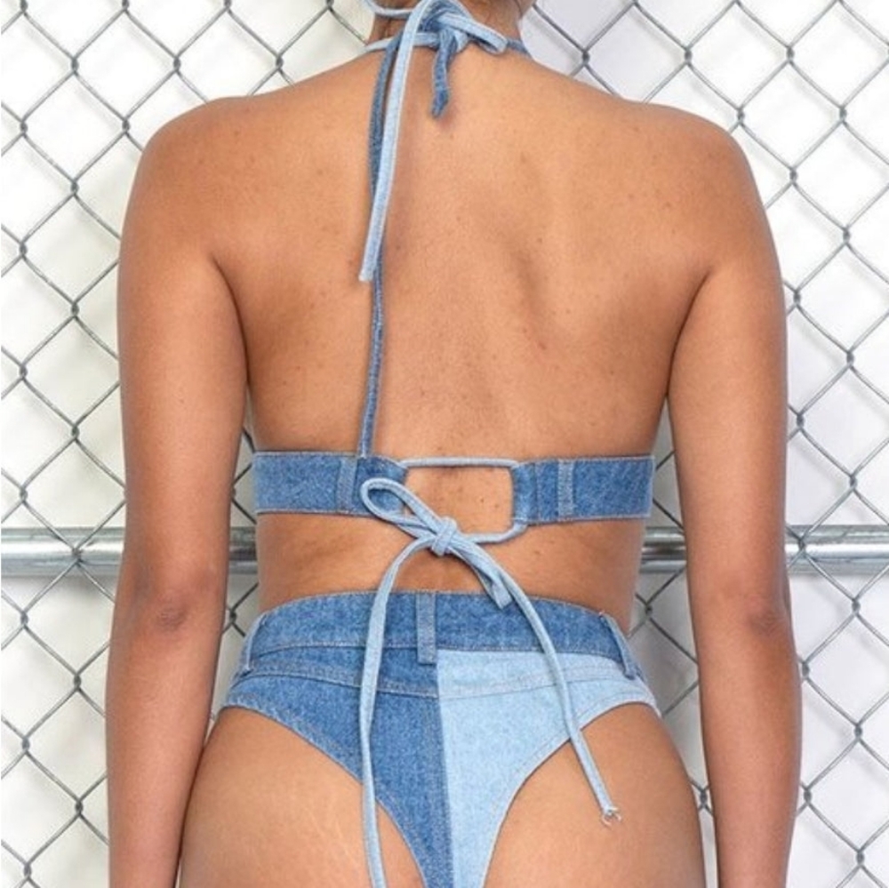 REHAB LAB Pool Side Denim Bikini Set - Picture 6 of 15